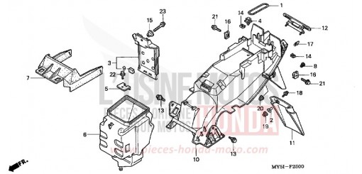 GARDE-BOUE ARRIERE CB500S2 de 2002
